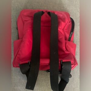 Kate Spade red satin backpack diaper bag